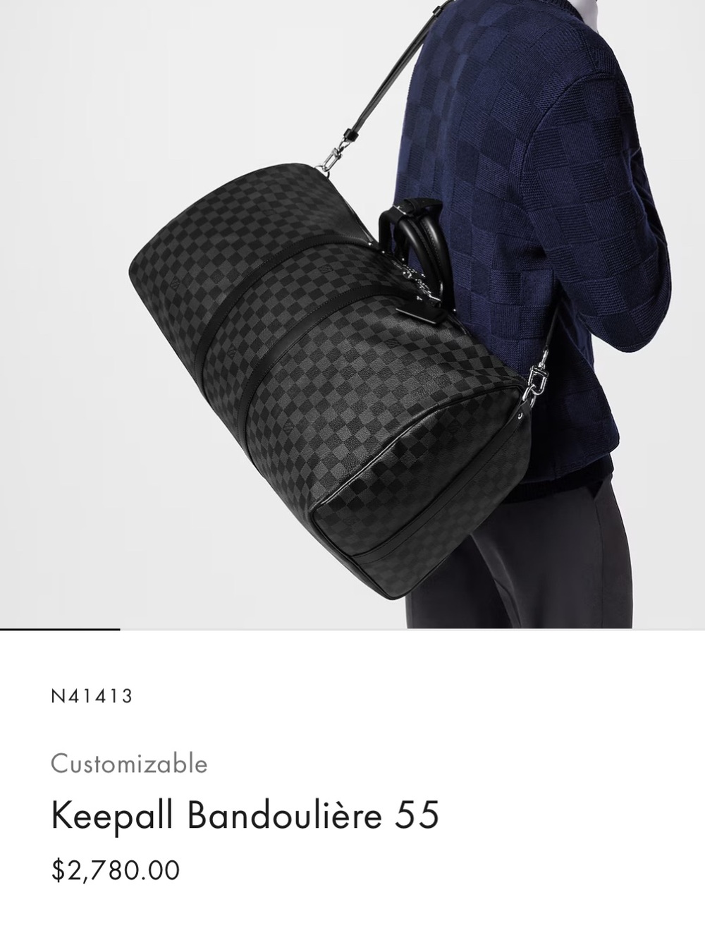 Louis Vuitton Keepall Bandouliére 55 - Damier Graphite Canvas